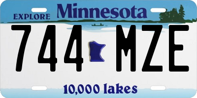 MN license plate 744MZE