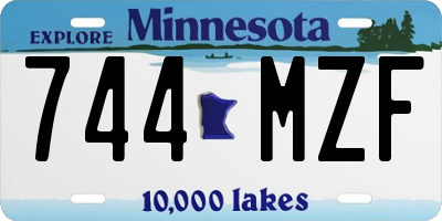 MN license plate 744MZF