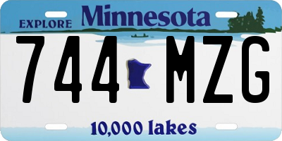 MN license plate 744MZG
