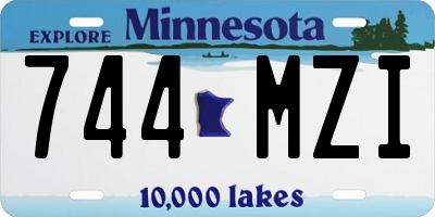 MN license plate 744MZI