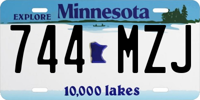MN license plate 744MZJ
