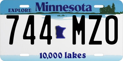 MN license plate 744MZO
