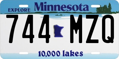 MN license plate 744MZQ