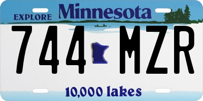 MN license plate 744MZR