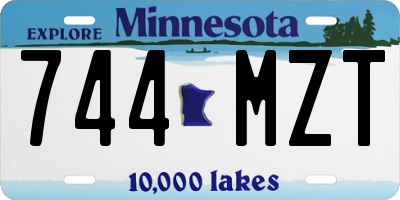 MN license plate 744MZT