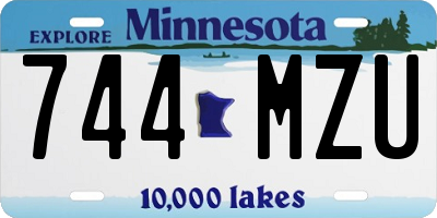 MN license plate 744MZU