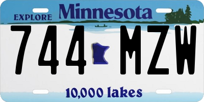 MN license plate 744MZW