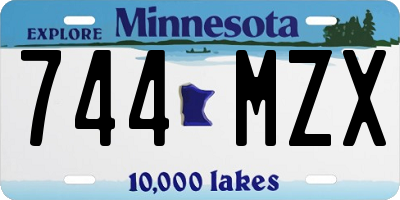 MN license plate 744MZX