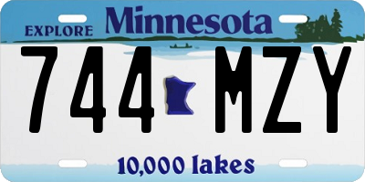 MN license plate 744MZY