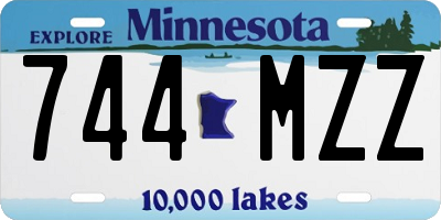 MN license plate 744MZZ