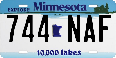 MN license plate 744NAF