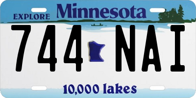MN license plate 744NAI