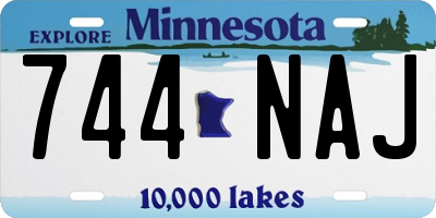MN license plate 744NAJ