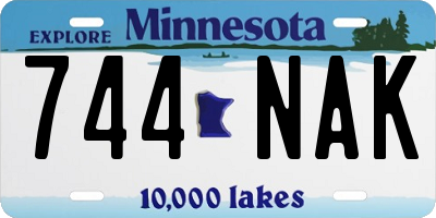 MN license plate 744NAK
