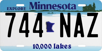 MN license plate 744NAZ