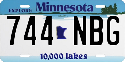 MN license plate 744NBG