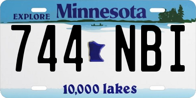 MN license plate 744NBI