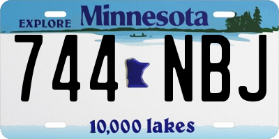 MN license plate 744NBJ