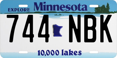 MN license plate 744NBK