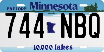 MN license plate 744NBQ