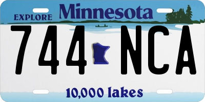MN license plate 744NCA