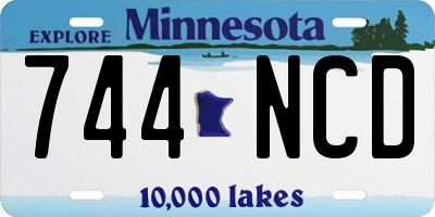 MN license plate 744NCD