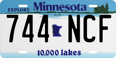MN license plate 744NCF