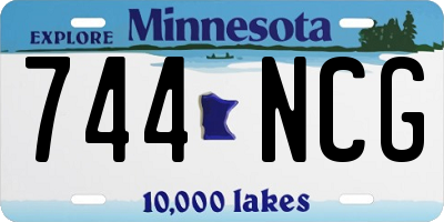 MN license plate 744NCG