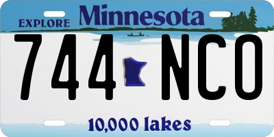 MN license plate 744NCO