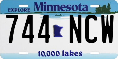 MN license plate 744NCW