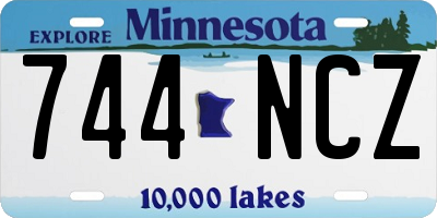 MN license plate 744NCZ