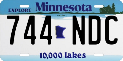 MN license plate 744NDC