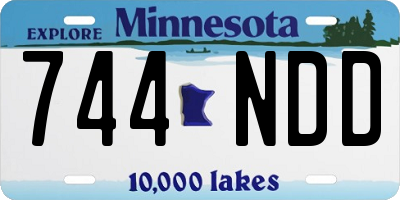 MN license plate 744NDD