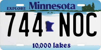 MN license plate 744NOC