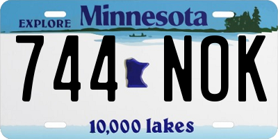 MN license plate 744NOK
