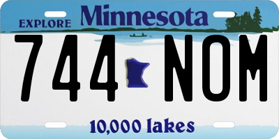 MN license plate 744NOM