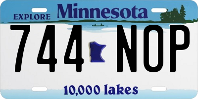 MN license plate 744NOP