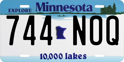 MN license plate 744NOQ