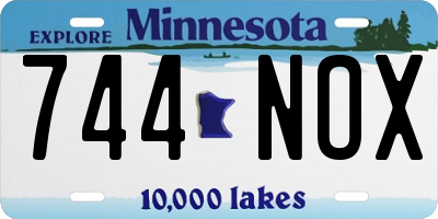 MN license plate 744NOX