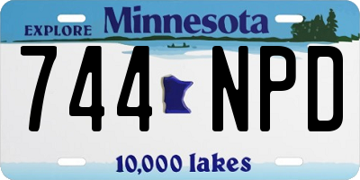 MN license plate 744NPD