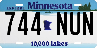 MN license plate 744NUN
