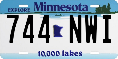 MN license plate 744NWI
