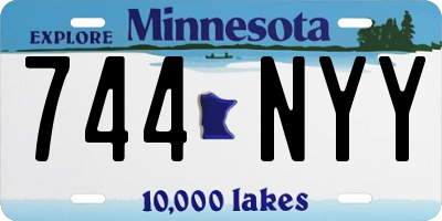 MN license plate 744NYY