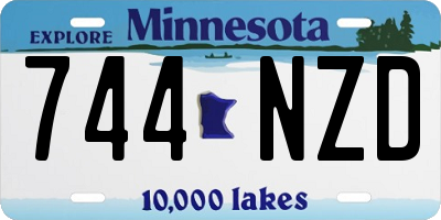 MN license plate 744NZD