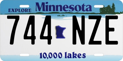 MN license plate 744NZE