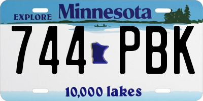 MN license plate 744PBK