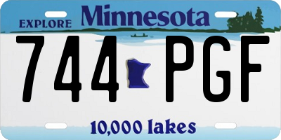 MN license plate 744PGF