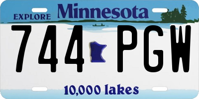 MN license plate 744PGW