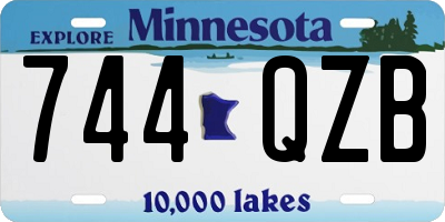 MN license plate 744QZB