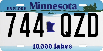 MN license plate 744QZD